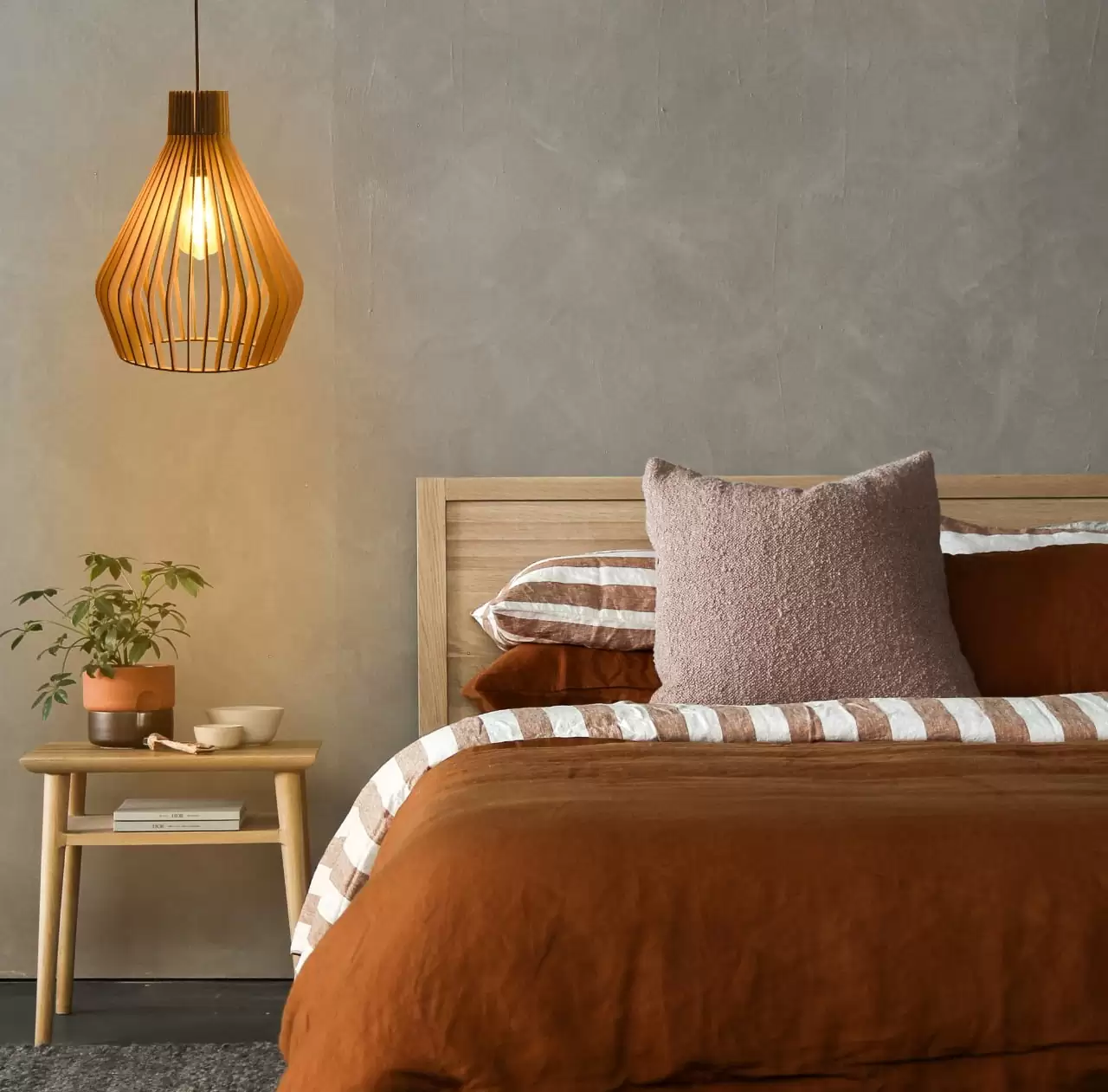 10 Crown Shaped Wooden Pendant Hanging Light