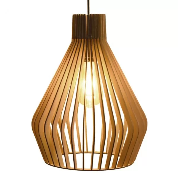 Crown Shaped Wooden Pendant Hanging Light