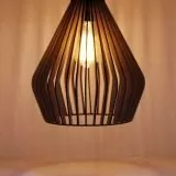 Crown Shaped Wooden Pendant Hanging Light