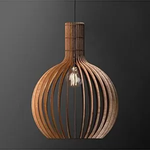 Cupola Shaped Wooden Pendant Light