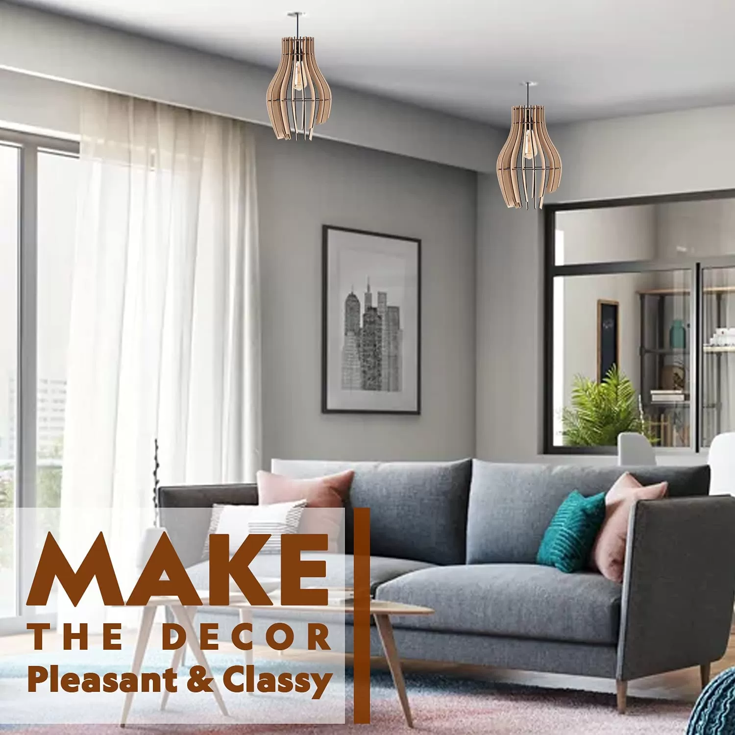 5 Artiglio Wooden Pendant Hanging Light