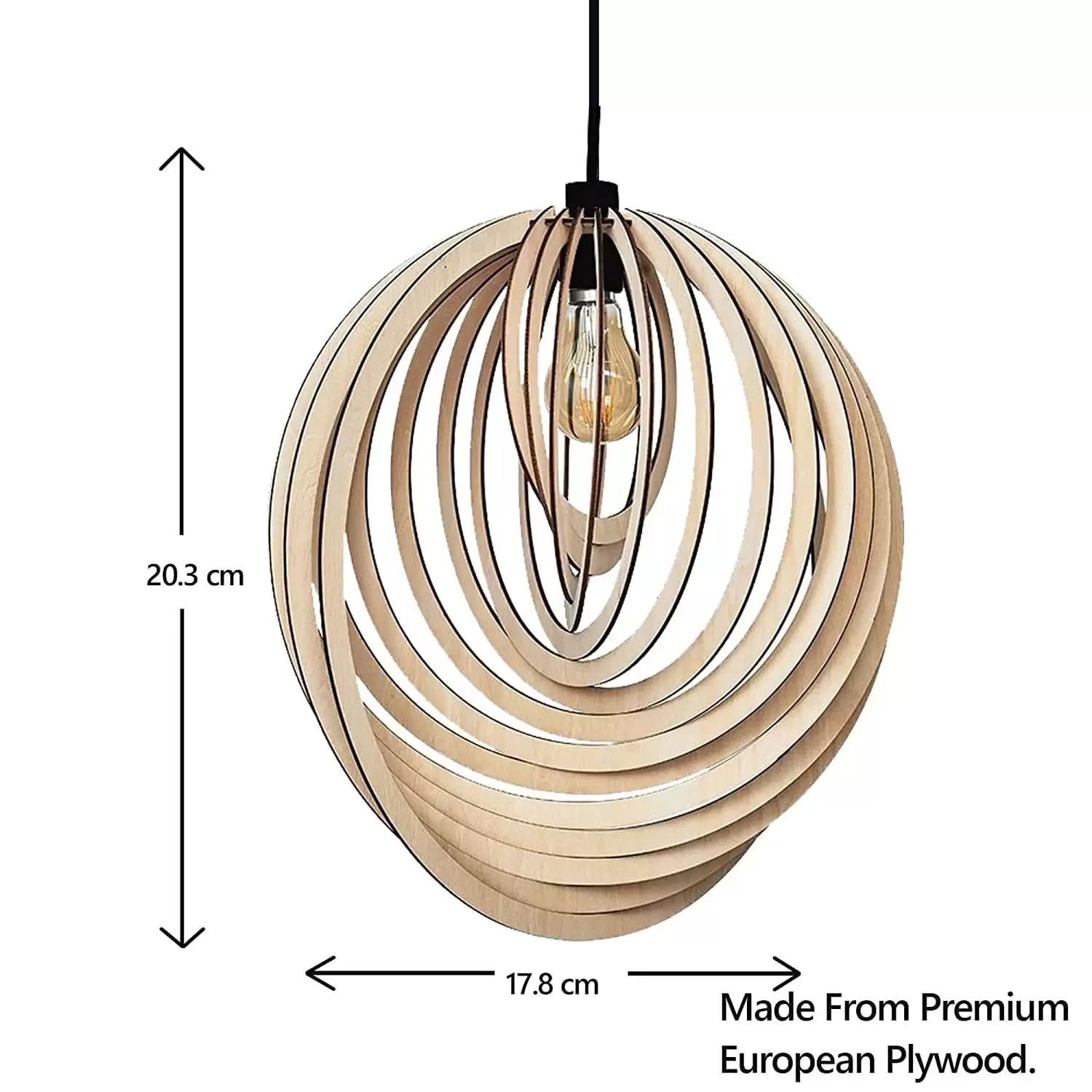 6 Spirale Wooden Pendant Hanging Light