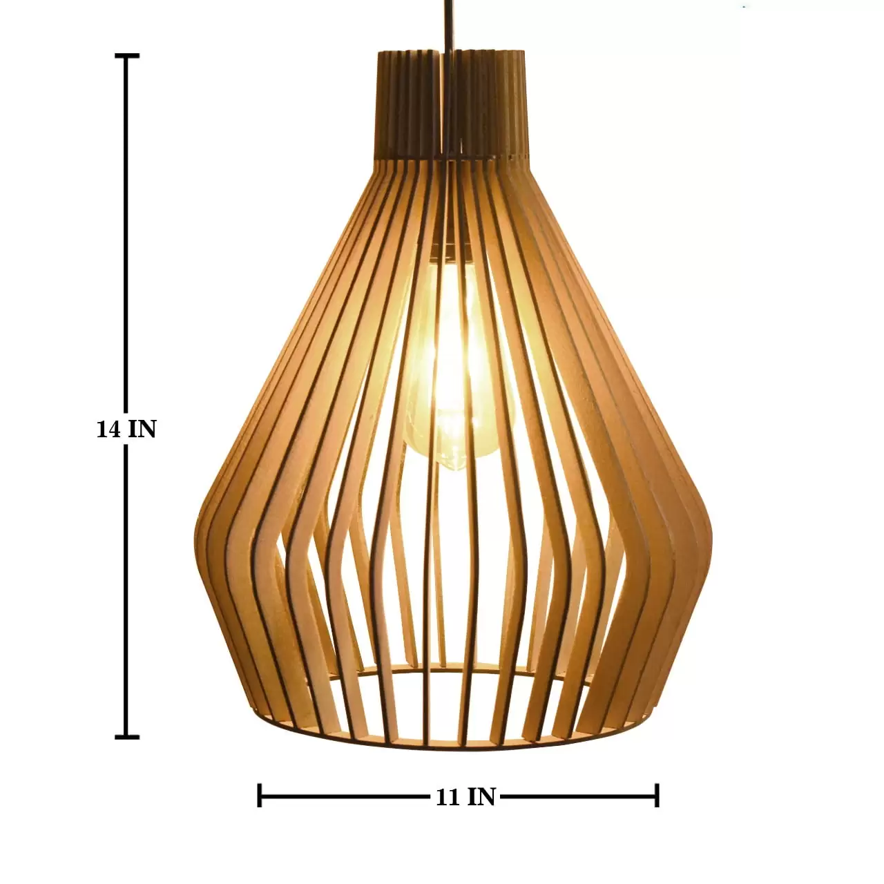 9 Crown Shaped Wooden Pendant Hanging Light