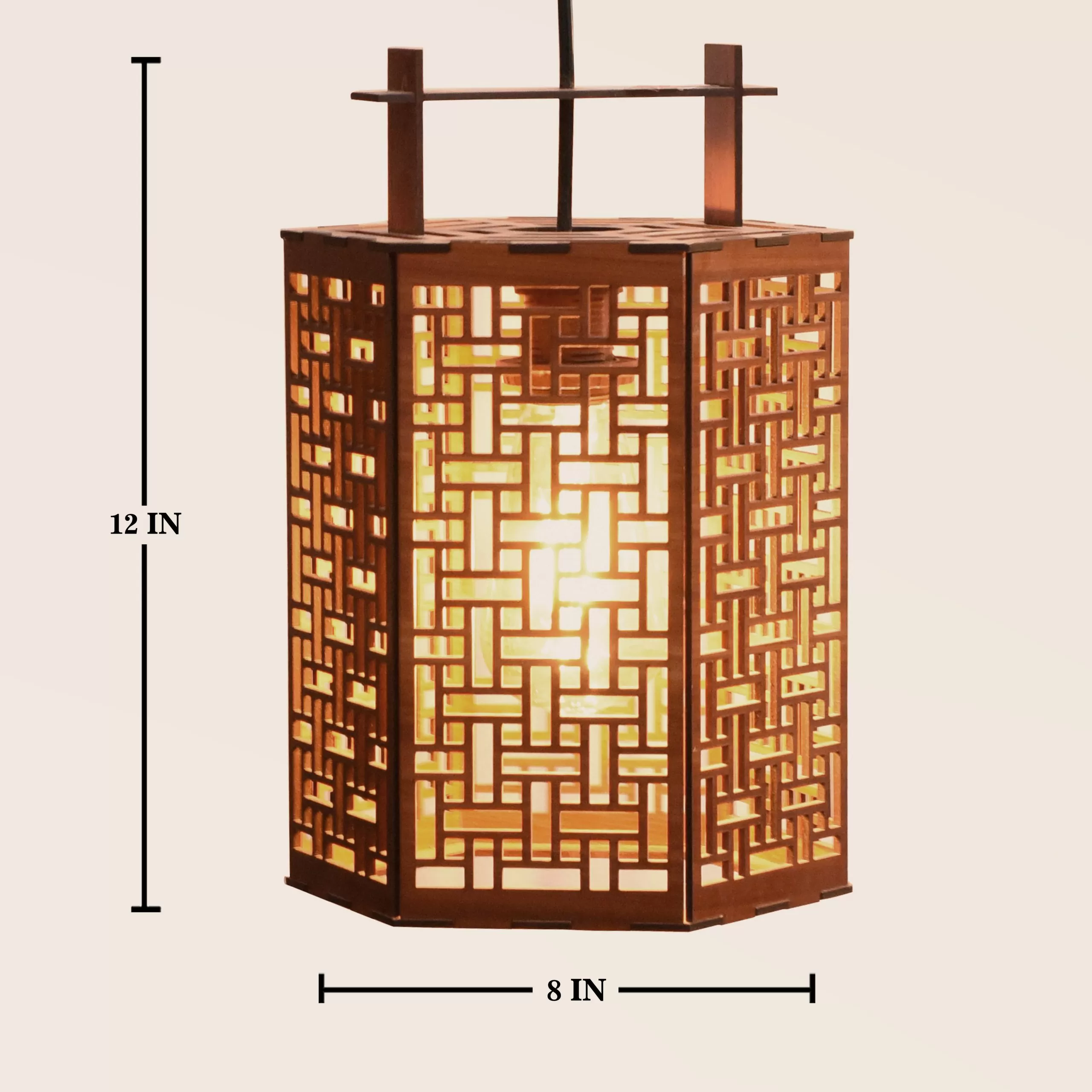 8 oriel-o-lantern wooden pendant lamp