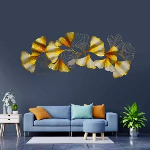 Yellow leaf wall art