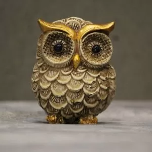 Polyresin Small Owl Artifact