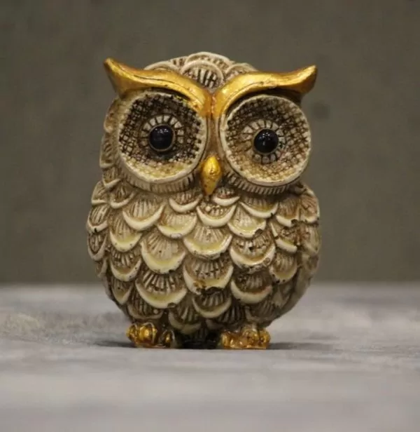 Polyresin Small Owl Artifact